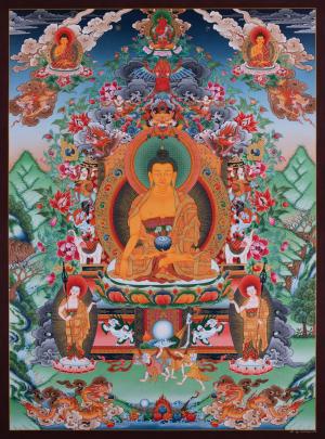 Super Fine Masterpiece Thangka of Bhagavana Shakyamuni Buddha | Tibetan Buddhist Arts